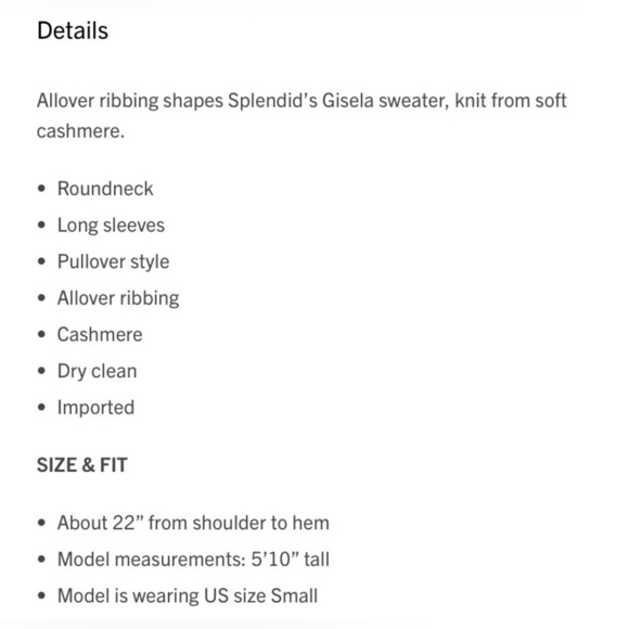 Splendid Gisela cashmere heathered charcoal stripe ribbed hems crew neck small - Picture 14 of 16